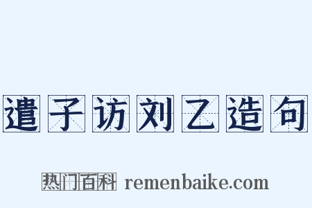 遣子访刘乙造句是什么意思的图片